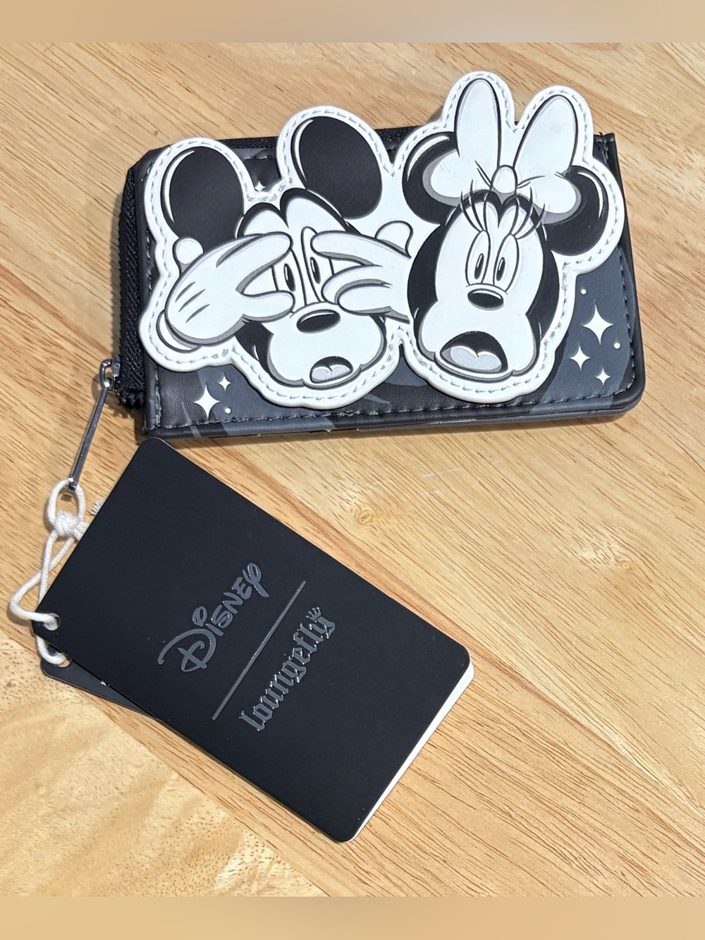 Loungefly Disney Mickey Minnie Mouse Glow in Dark Wallet Cardholder NWT